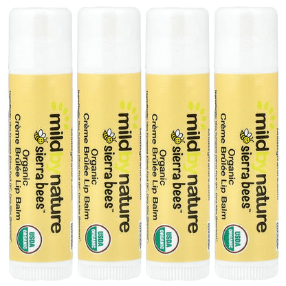 Mild By Nature, Sierra Bees™, Organic Lip Balms, Creme Brulee, 4 Pack, 0.15 oz (4.25 g) Each