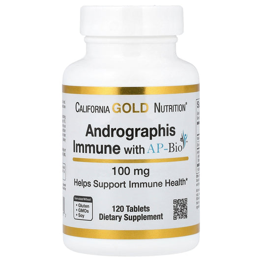 California Gold Nutrition, Andrographis Immune with AP-Bio, 100 mg,  120 Tablets