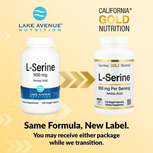 California Gold Nutrition, L-Serine, 900 mg, 120 Veggie Capsules