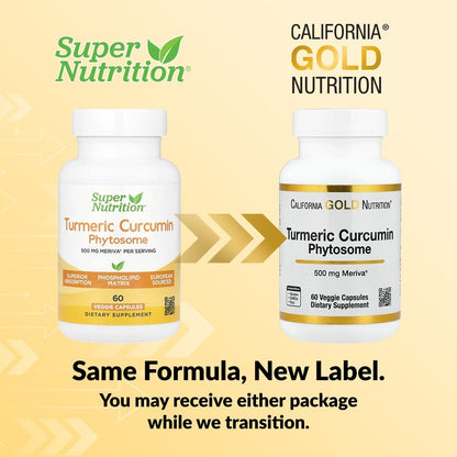 California Gold Nutrition, Turmeric Curcumin Phytosome Meriva®, 500 mg, 60 Veggie Capsules