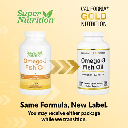 California Gold Nutrition, Omega-3 Fish Oil, Vivomega Triglyceride, 1,000 mg, 240 Fish Softgels