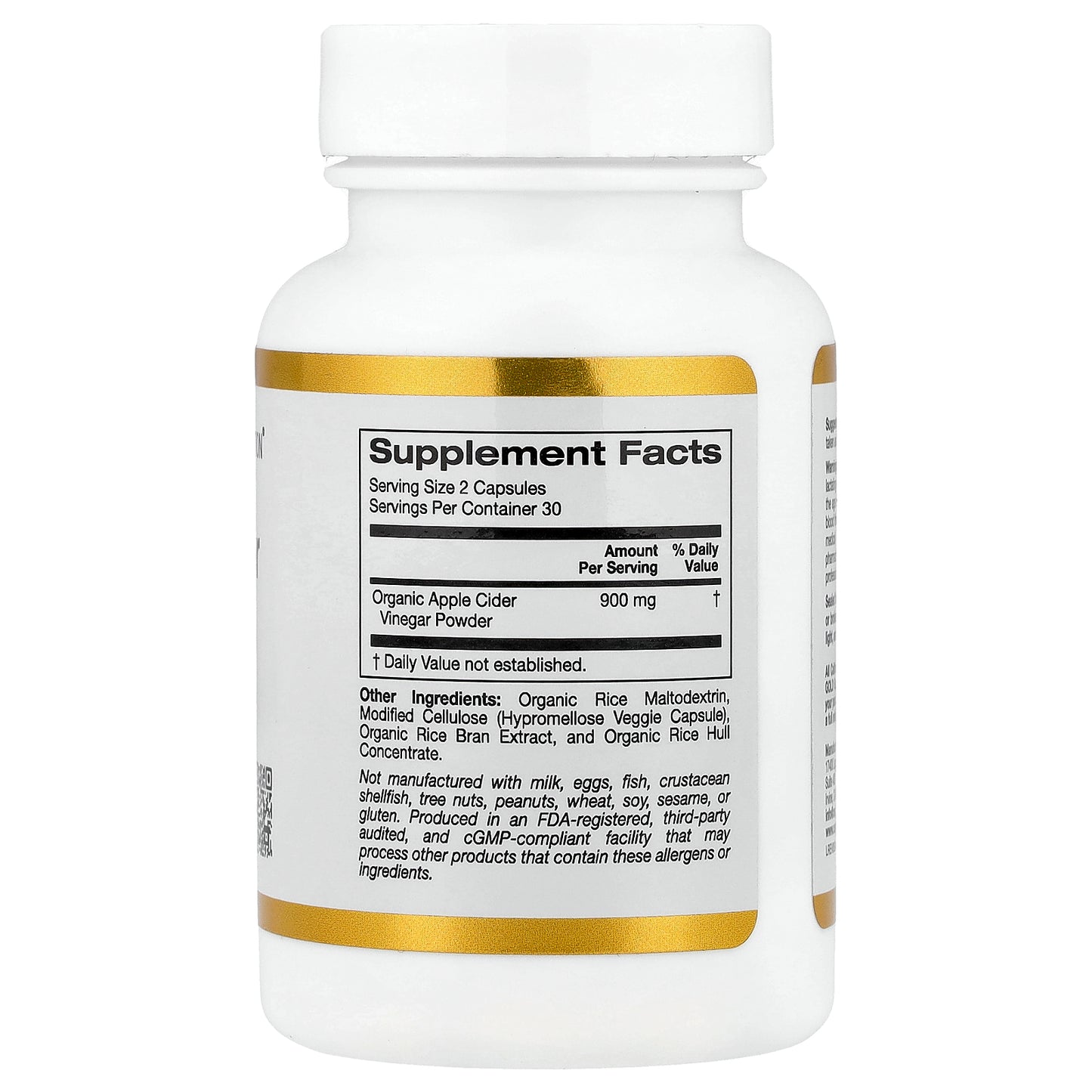 California Gold Nutrition, Apple Cider Vinegar, 60 Veggie Capsules (450 mg per Capsule)