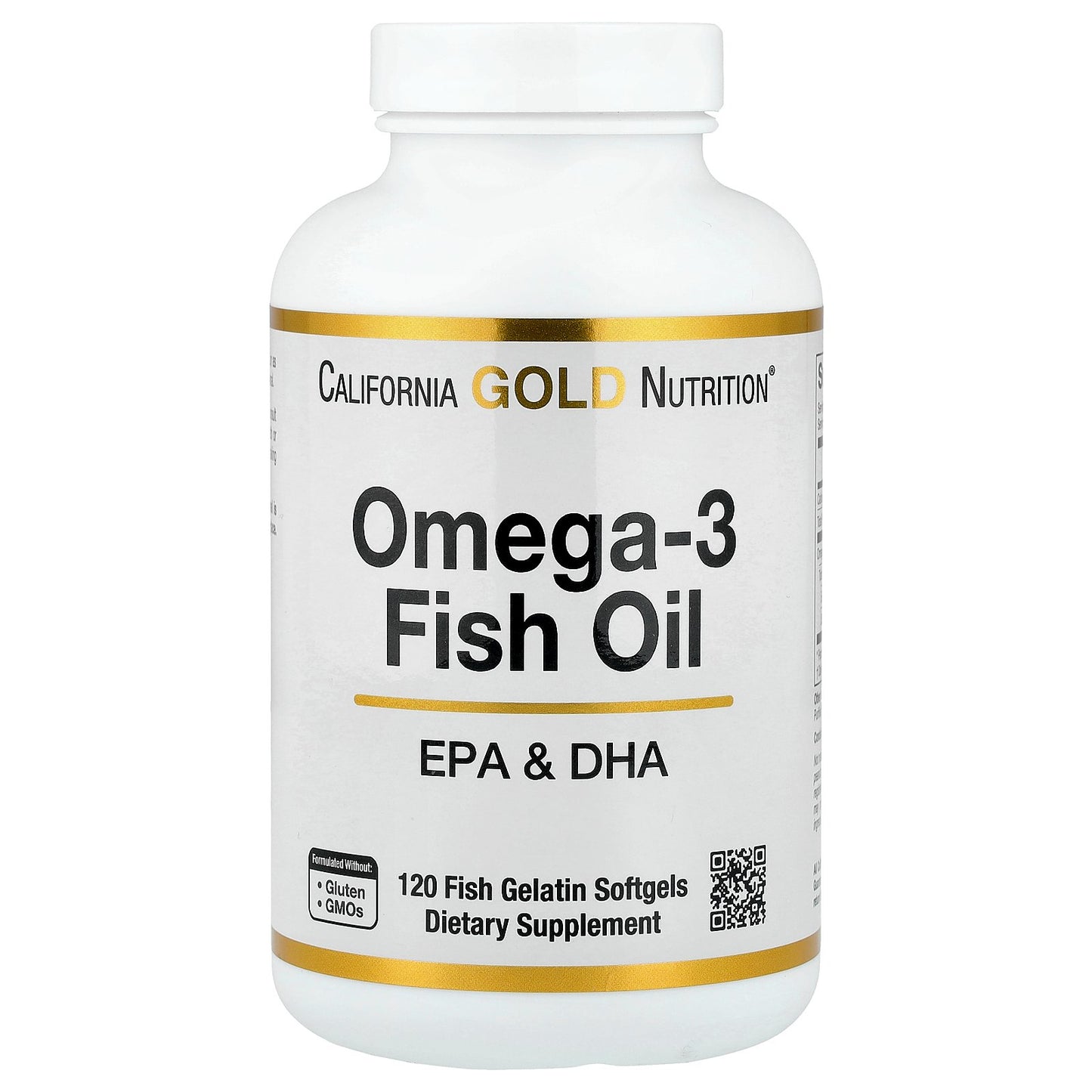 California Gold Nutrition, Omega-3 Fish Oil, 120 Fish Gelatin Softgels (1,250 mg per Softgel)