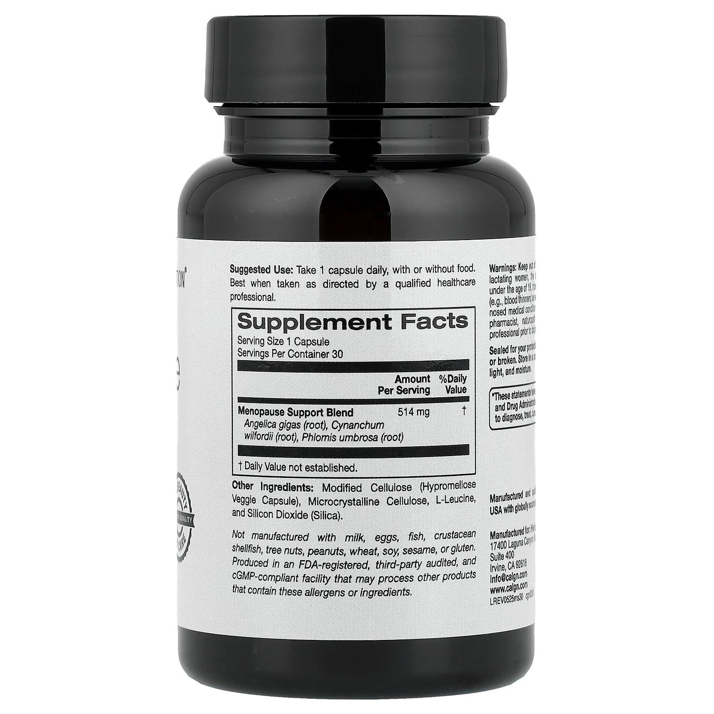 California Gold Nutrition, Beauty, Menopause Support with Angelica gigas, Cynanchum wilfordii, Phlomis umbrosa and L-Leucine, 30 Veggie Capsules