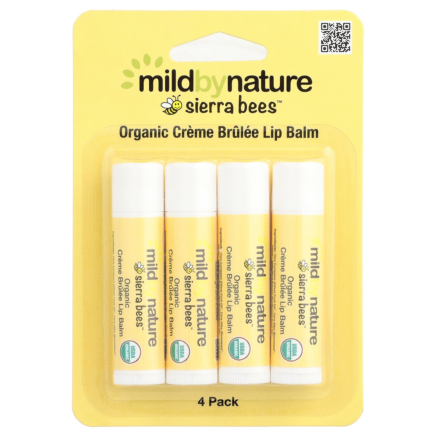 Mild By Nature, Sierra Bees™, Organic Lip Balms, Creme Brulee, 4 Pack, 0.15 oz (4.25 g) Each