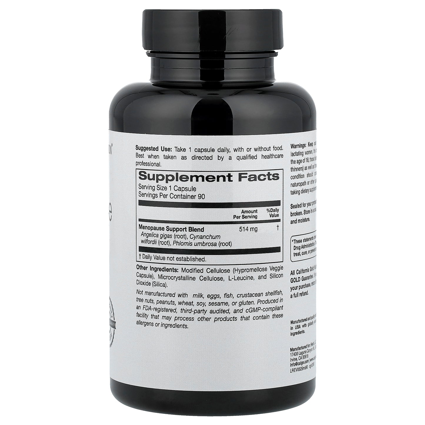 California Gold Nutrition, Beauty, Menopause Support with Angelica gigas, Cynanchum wilfordii, Phlomis umbrosa and L-Leucine, 90 Veggie Capsules