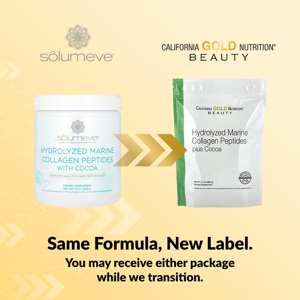 California Gold Nutrition, Hydrolyzed Marine Collagen Peptides with Cocoa, 7.3 oz (206 g)