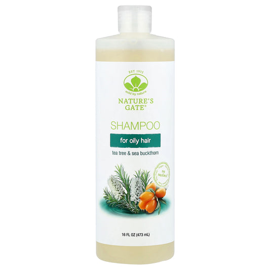 Mild By Nature, (Nature's Gate), Tea Tree & Sea Buckthorn Shampoo for Oily Hair, 16 fl oz (473 ml)