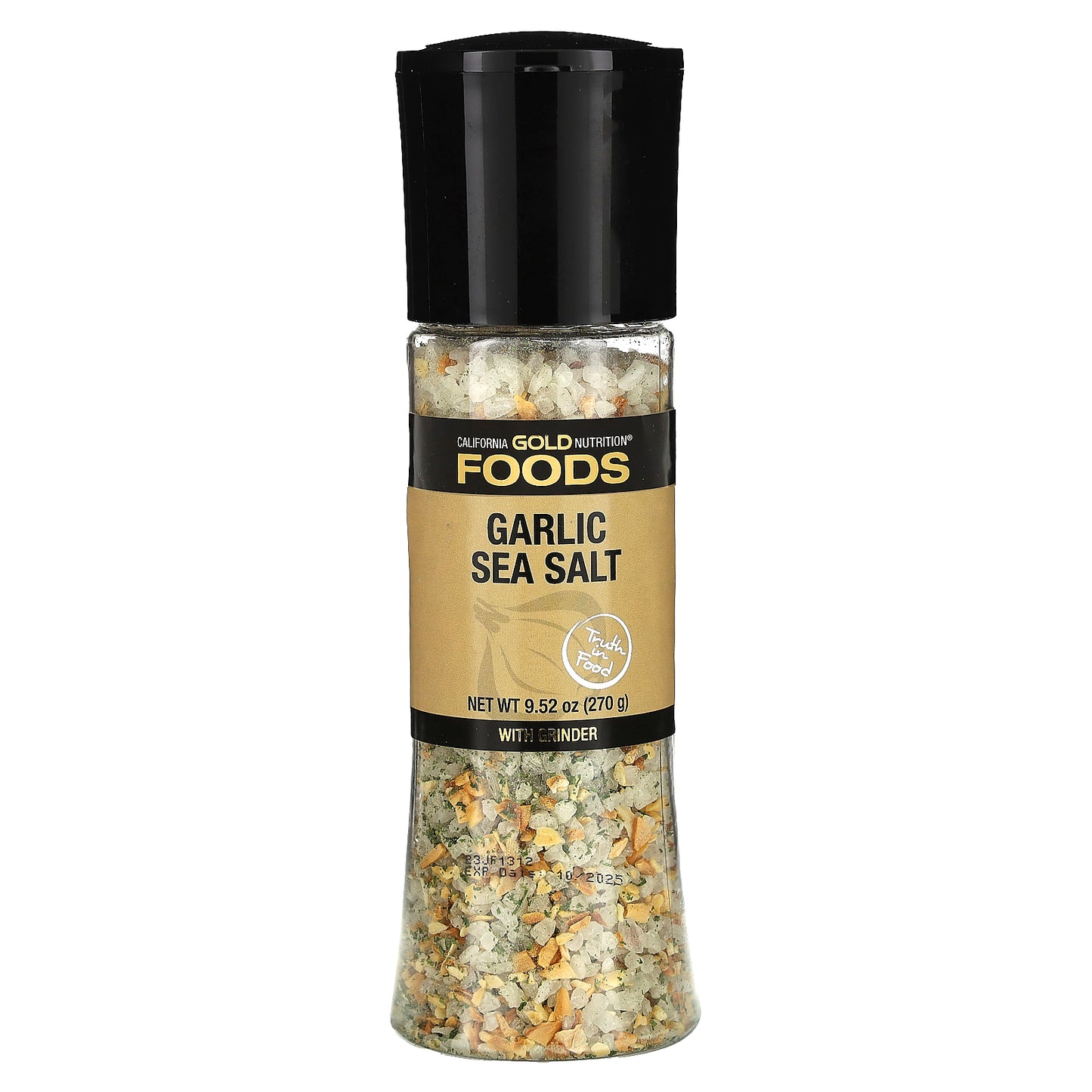 California Gold Nutrition, FOODS - Garlic Sea Salt Grinder, 9.52 oz (270 g)