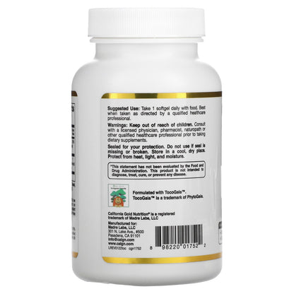 California Gold Nutrition, Tocotrienol Complex, Vitamin E and Mixed Tocotrienols, 150 Fish Gelatin Softgels