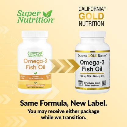 California Gold Nutrition, Omega-3 Fish Oil, Vivomega Triglyceride, 1,000 mg, 90 Fish Gelatin Softgels