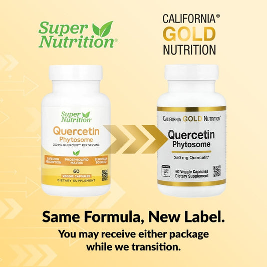 California Gold Nutrition, Quercetin Phytosome Quercefit®, 250 mg, 60 Veggie Capsules