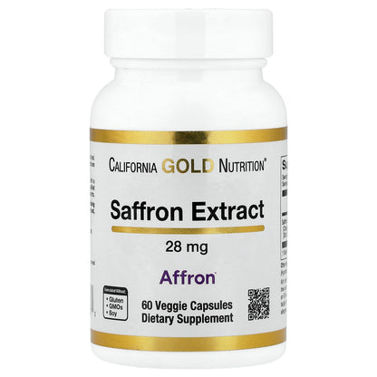 California Gold Nutrition, Saffron Extract with Affron®, 28 mg, 60 Veggie Capsules