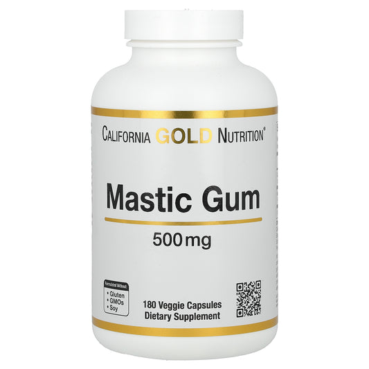 California Gold Nutrition, Mastic Gum, 500 mg, 180 Veggie Capsules