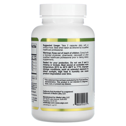 California Gold Nutrition, Glucosamine, Chondroitin, MSM Plus Hyaluronic Acid, 120 Veggie Caps