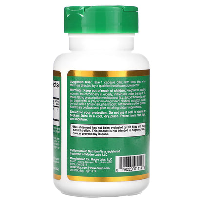 California Gold Nutrition, EuroHerbs™, Panax Ginseng Extract, Euromed Quality, 250 mg, 60 Veggie Capsules