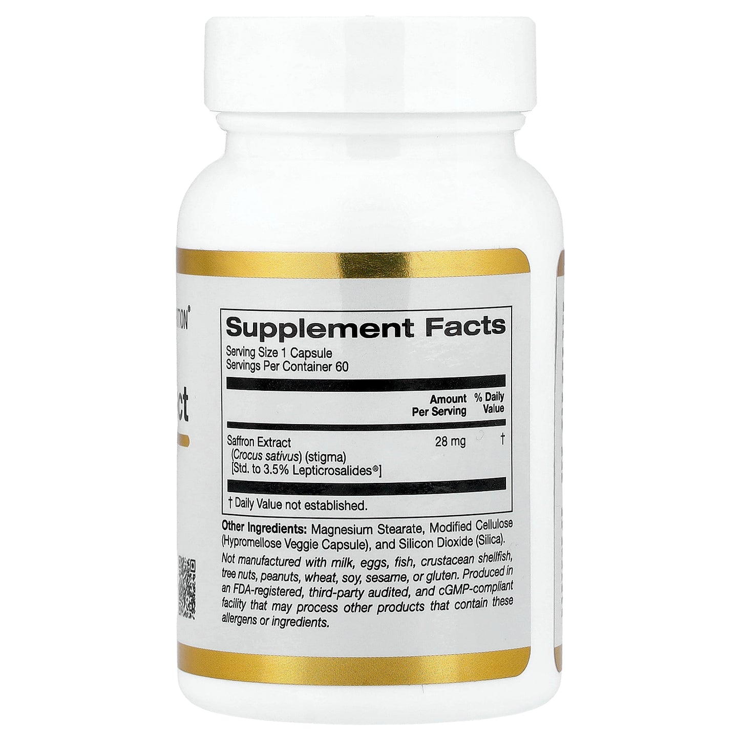 California Gold Nutrition, Saffron Extract with Affron®, 28 mg, 60 Veggie Capsules