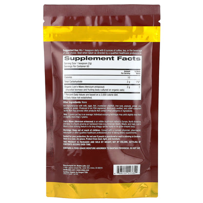 California Gold Nutrition, Fungiology®, Certified Organic Lion's Mane Powder, 4.2 oz (120 g)
