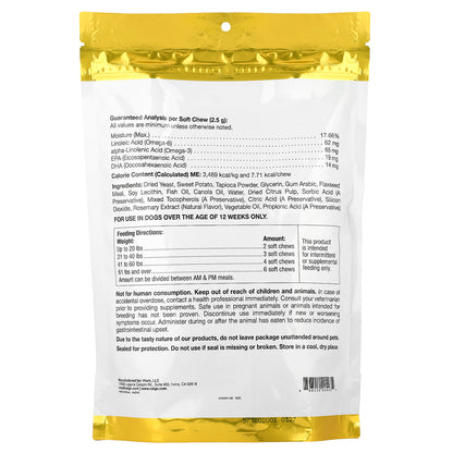 California Gold Nutrition, Pet, Dog Omega Skin & Coat with Omega-3, 180 Soft Chews, 15.87 oz (450 g)