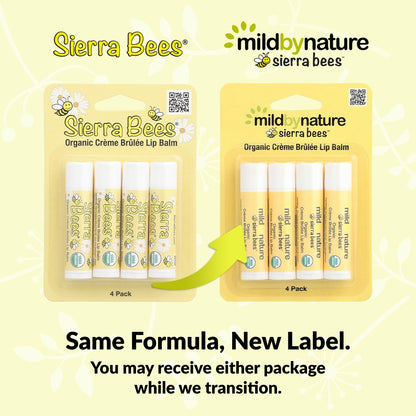 Mild By Nature, Sierra Bees™, Organic Lip Balms, Creme Brulee, 4 Pack, 0.15 oz (4.25 g) Each