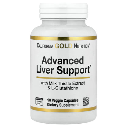California Gold Nutrition, Advanced Liver Support with Milk Thistle Extract, L-Glutathione, Alpha Lipoic Acid, and Grape Seed Extract, 90 Veggie Capsules