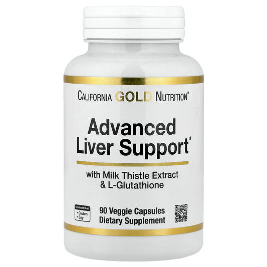 California Gold Nutrition, Advanced Liver Support with Milk Thistle Extract, L-Glutathione, Alpha Lipoic Acid, and Grape Seed Extract, 90 Veggie Capsules