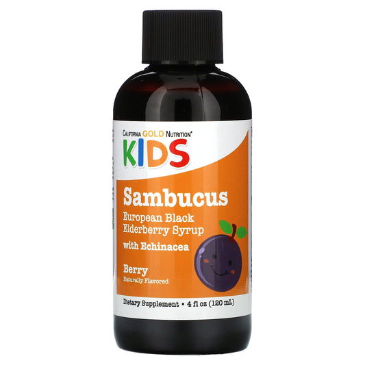 California Gold Nutrition, Children Sambucus Elderberry Syrup, 4 fl oz (120 ml)