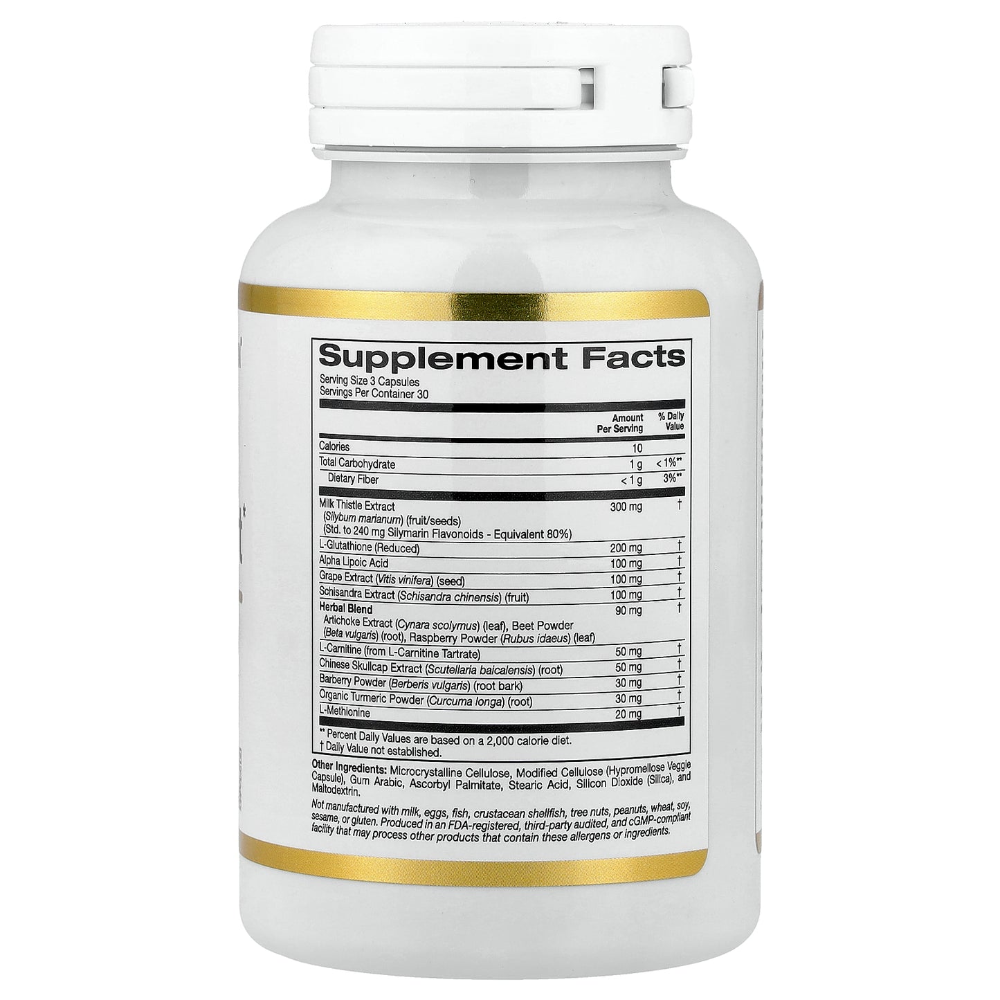 California Gold Nutrition, Advanced Liver Support with Milk Thistle Extract, L-Glutathione, Alpha Lipoic Acid, and Grape Seed Extract, 90 Veggie Capsules