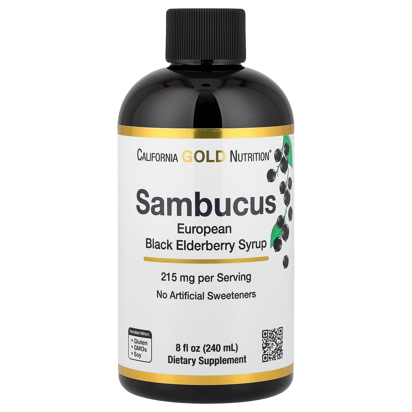 California Gold Nutrition, Adult Sambucus Elderberry Syrup, 8 fl oz (240 ml)