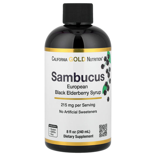 California Gold Nutrition, Adult Sambucus Elderberry Syrup, 8 fl oz (240 ml)