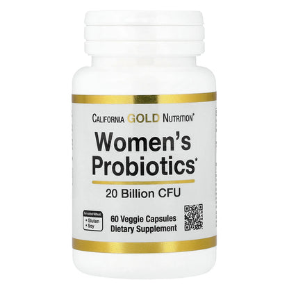 California Gold Nutrition, Women's Probiotics with Probiotic Bacteria Blend, Bifidobacterium lactis, Lactobacillus acidophilus, and Lactobacillus rhamnosus, 20 Billion CFU, 60 Veggie Capsules