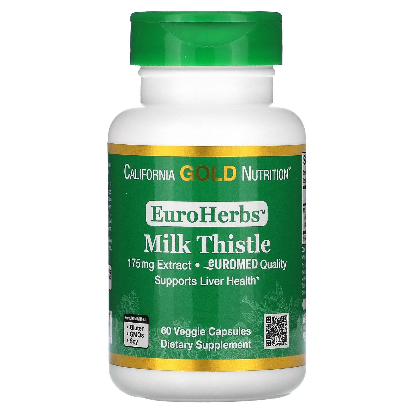 California Gold Nutrition, EuroHerbs, Milk Thistle Extract, Euromed Quality, 175 mg, 60 Veggie Capsules