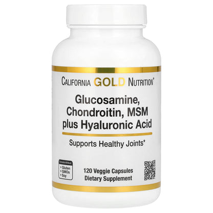 California Gold Nutrition, Glucosamine, Chondroitin, MSM Plus Hyaluronic Acid, 120 Veggie Caps