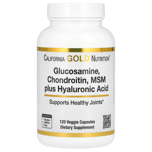 California Gold Nutrition, Glucosamine, Chondroitin, MSM Plus Hyaluronic Acid, 120 Veggie Caps