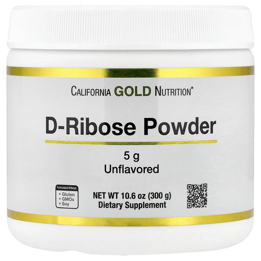 California Gold Nutrition, D-Ribose Powder, Unflavored, 10.6 oz (300 g)