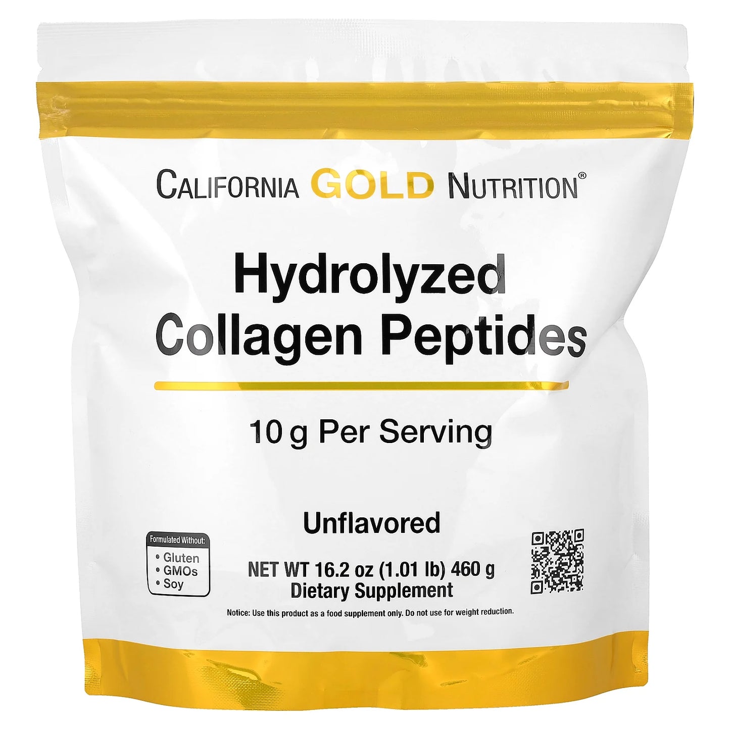 California Gold Nutrition, Hydrolyzed Collagen Peptides, Type I & III, Unflavored, 1.01 lb (460 g)