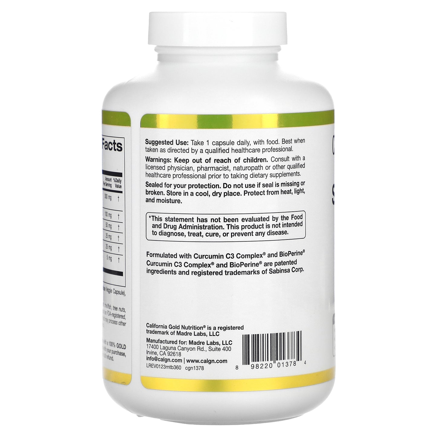 California Gold Nutrition, Silymarin Complex with Milk Thistle Extract Plus Dandelion, Artichoke, Ginger, and BioPerine®, 360 Veggie Capsules