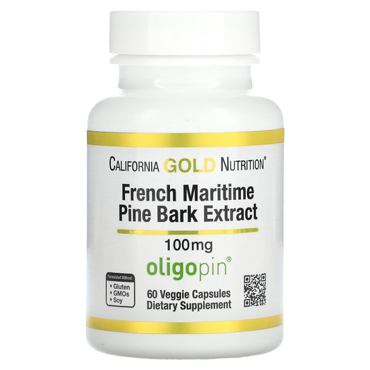 California Gold Nutrition, French Maritime Pine Bark Extract, Oligopin, 100 mg, 60 Veggie Capsules