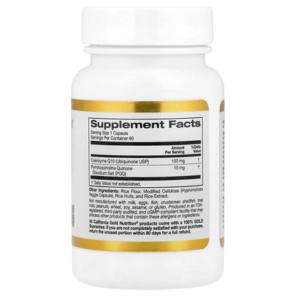 California Gold Nutrition, CoQ10 with PQQ, 60 Veggie Capsules