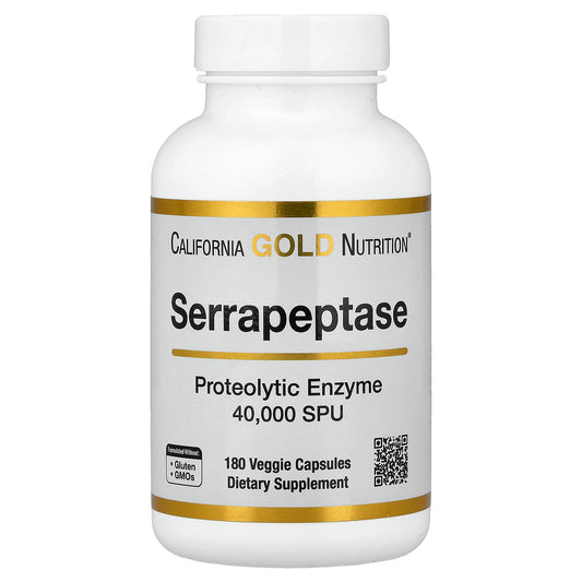 California Gold Nutrition, Serrapeptase, Proteolytic Enzyme, 40,000 SPUs, 180 Veggie Capsules