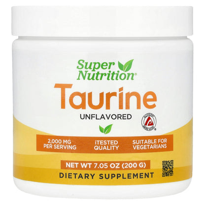 Super Nutrition, Taurine, Unflavored, 7.05 oz (200 g)