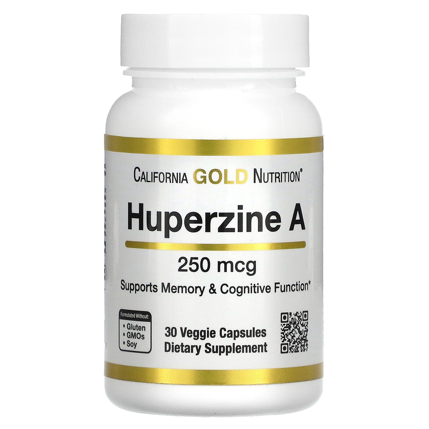 California Gold Nutrition, Huperzine A,  250 mcg, 30 Veggie Capsules