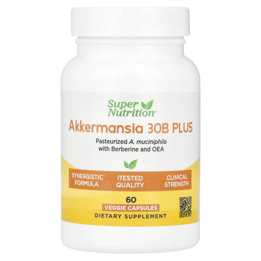 Super Nutrition, Akkermansia 30B PLUS with Berberine Phospholipid Matrix, and OEA, 60  Veggie Capsules