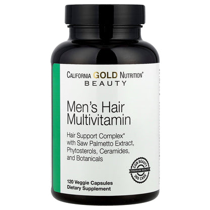 California Gold Nutrition, Beauty, Men's Hair Multivitamin, 120 Veggie Capsules