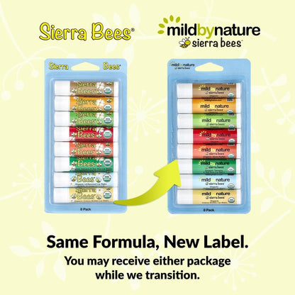 Mild By Nature, Sierra Bees™, Organic Lip Balms Combo Pack, 8 Pack, 0.15 oz (4.25 g) Each